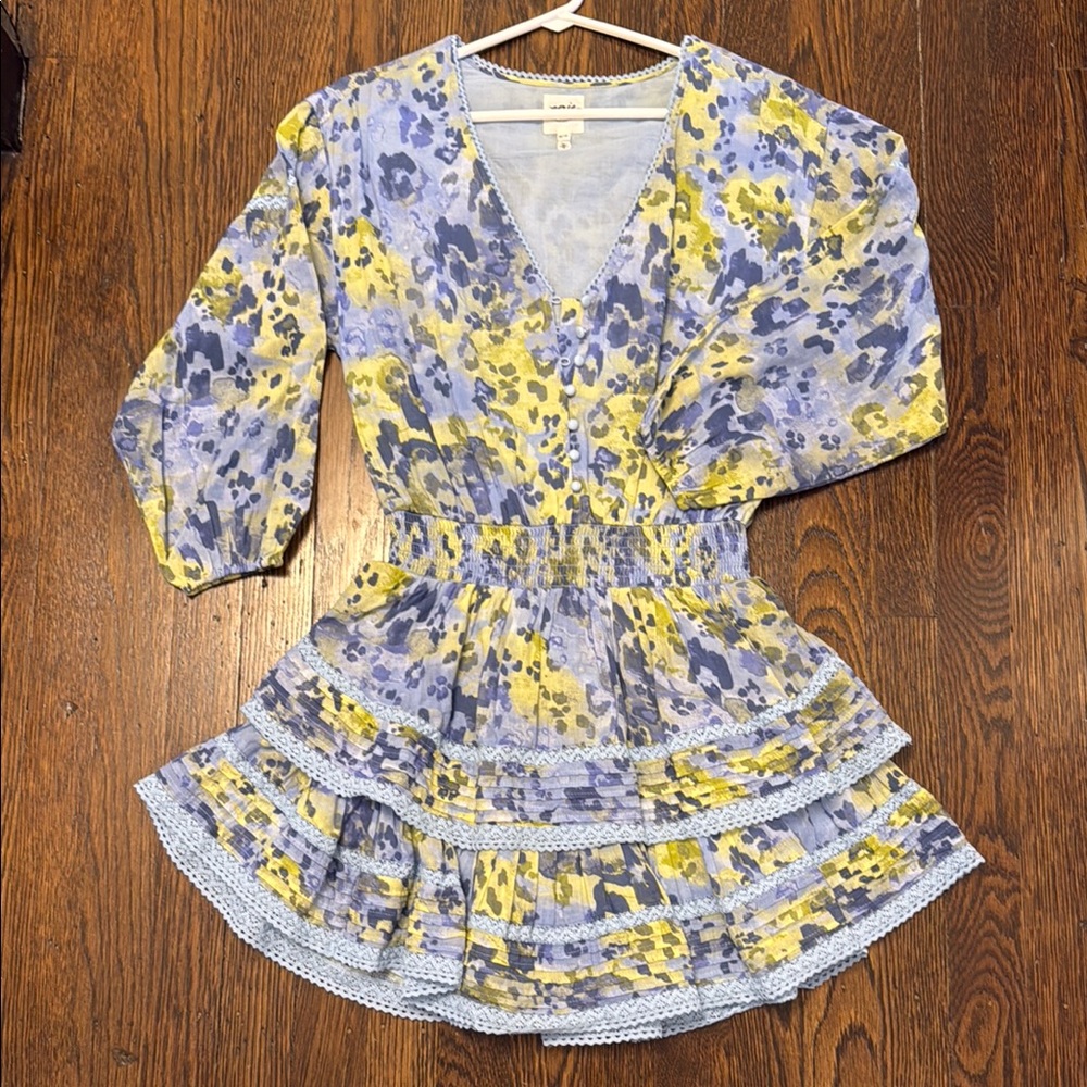 Aerie Floral Dress in Blue and Yellow
